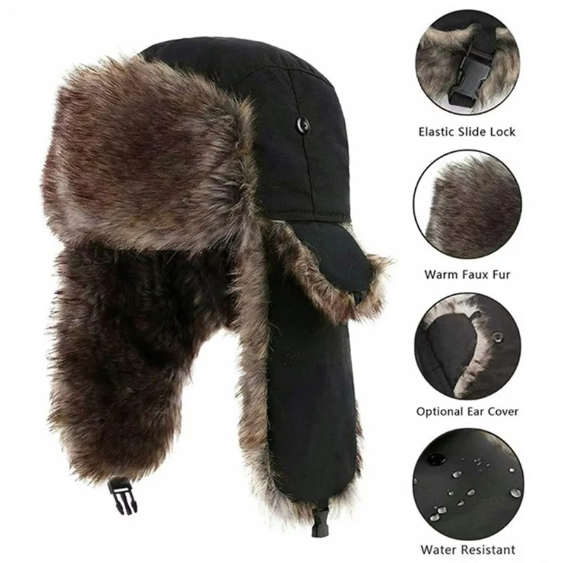 Winter Russian Ushanka Hat Men - Winter Trapper Hat 评论和价格