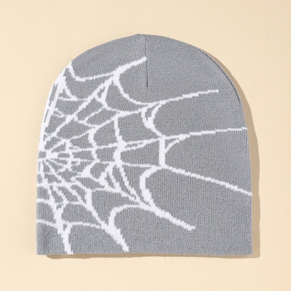 Gothic Soft Spider Web Pattern - Beanie Cuffed Knit 评论和价格